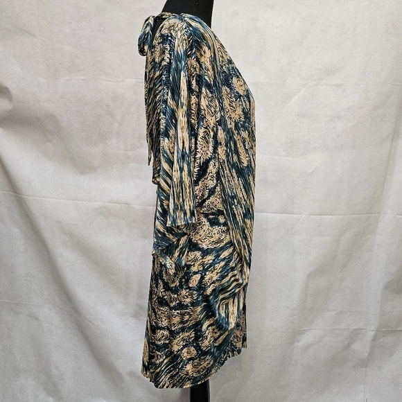 T-bags Los Angeles Asymmetrical Abstract Design Bat Wing Dress Size S - Picture 7 of 9